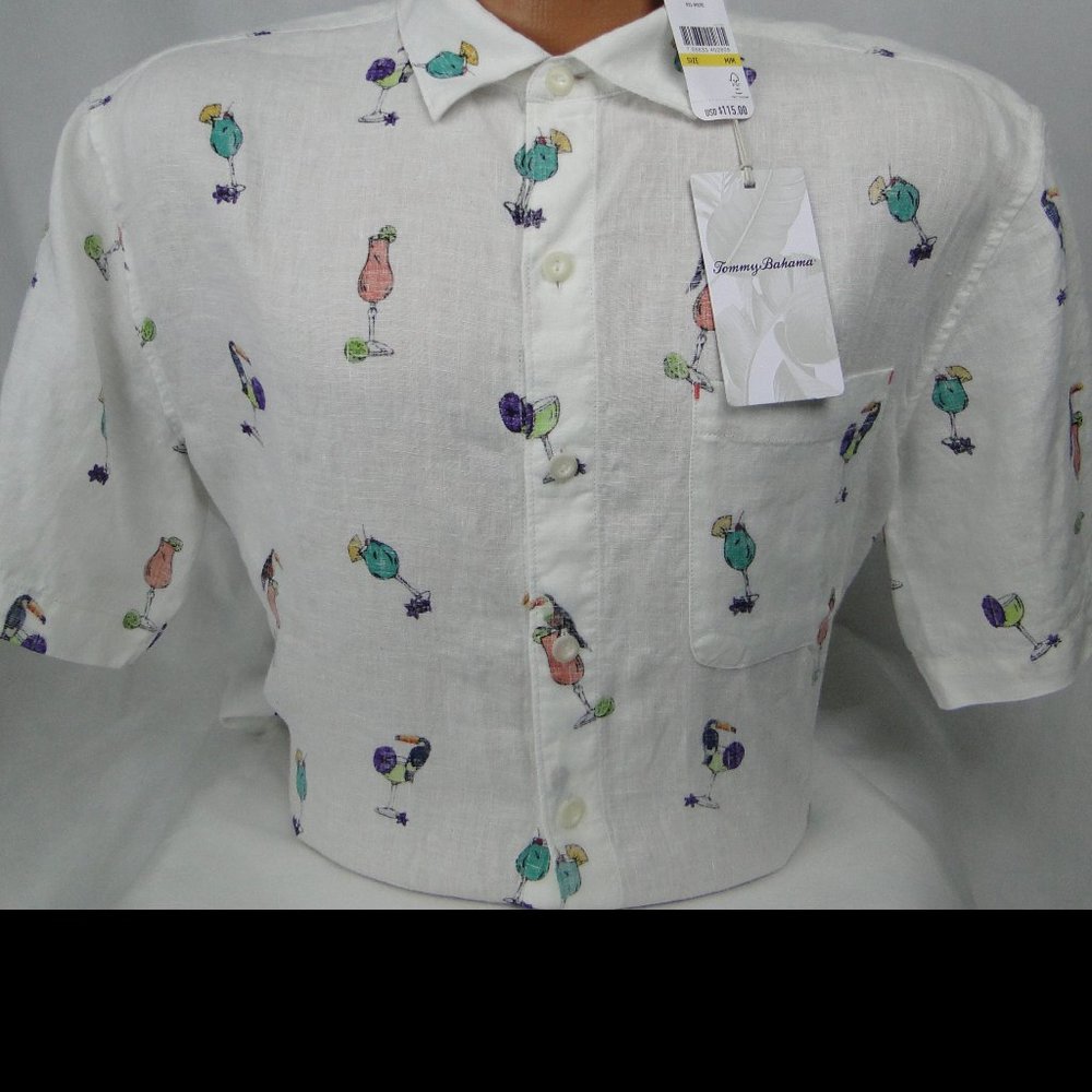 Men's Tommy Bahama S/S Linen Shirt MSRP $115 - M